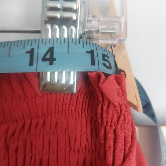 HALARA Pants High Rise Wide Leg M Orange Tiered Belted NWT Vacation Resort - Picture 9 of 11